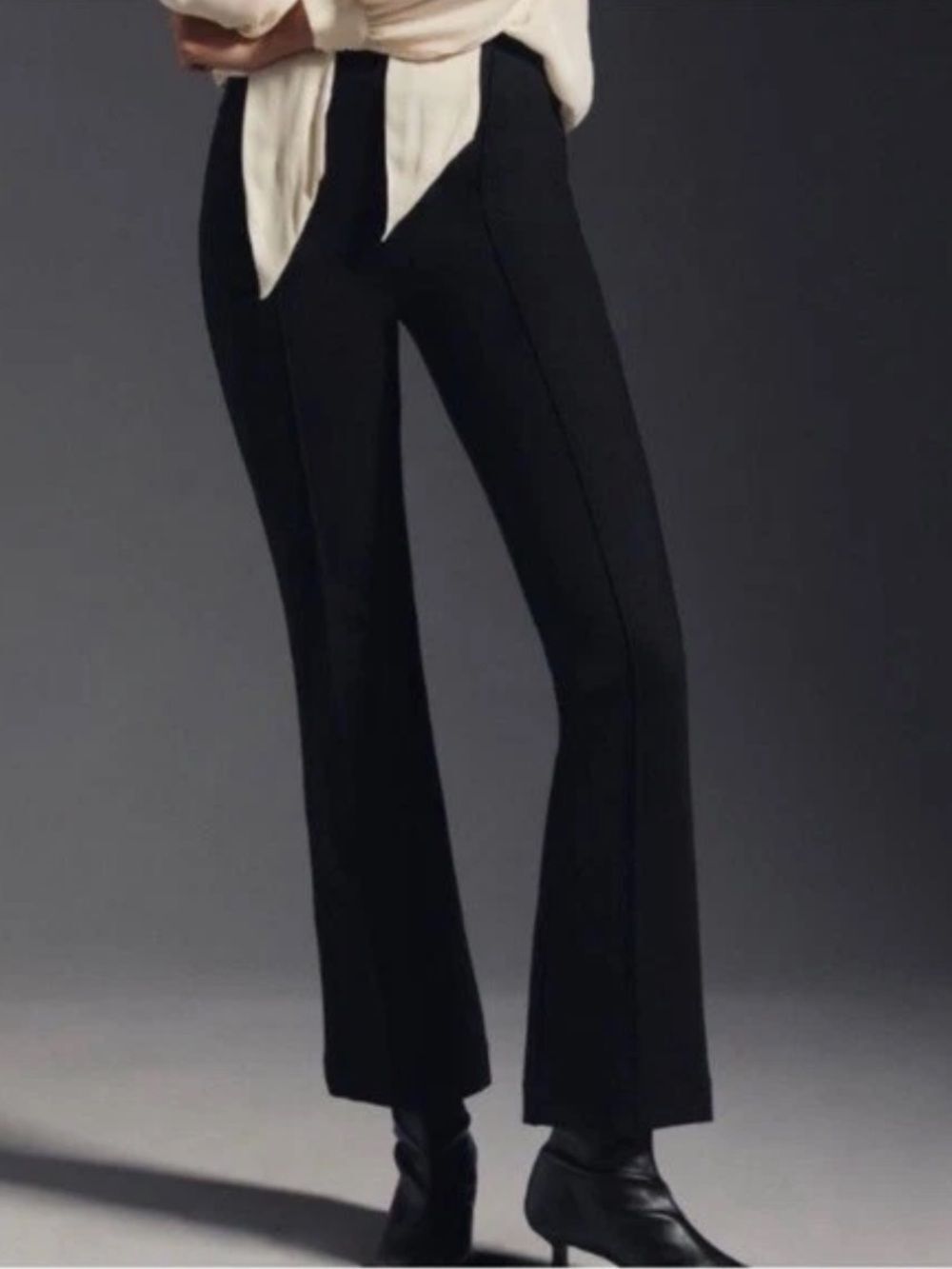 Maeve Black Kick Flare Cropped Pants Size Medium